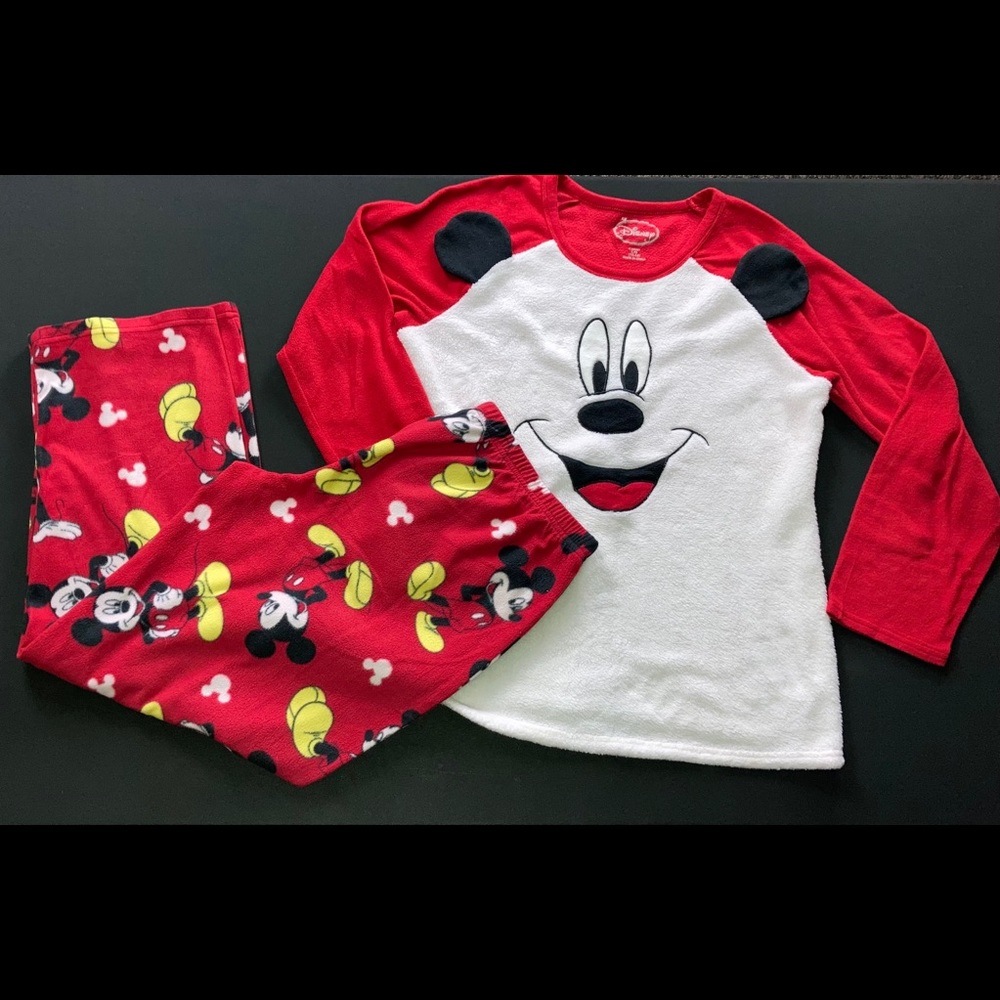 Disney Mickey Mouse 2 piece fleece pajama …
